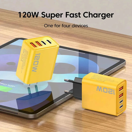 120W USB-C Fast Charger | Quick Charge 3.0 Adapter