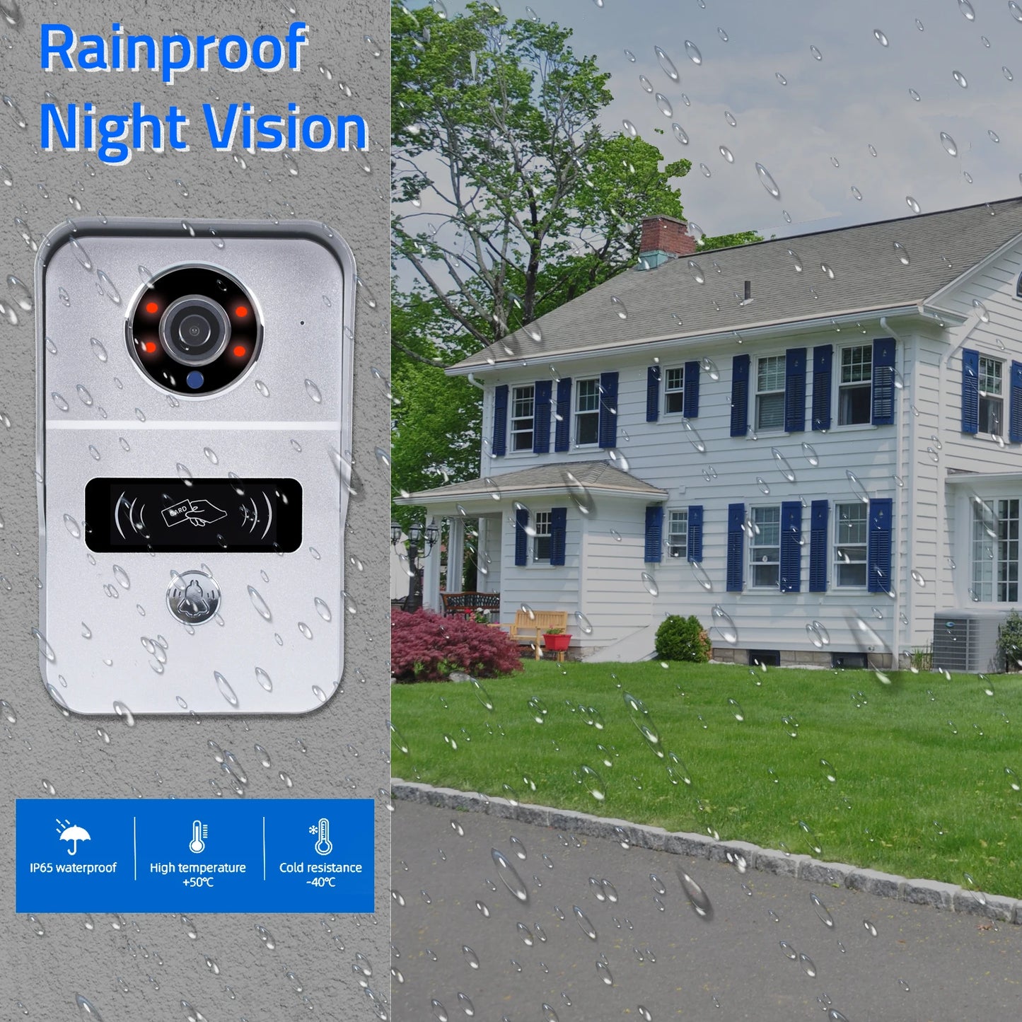 Wireless 1080P Video Doorbell with 7” Touchscreen & Two-Way Intercom
